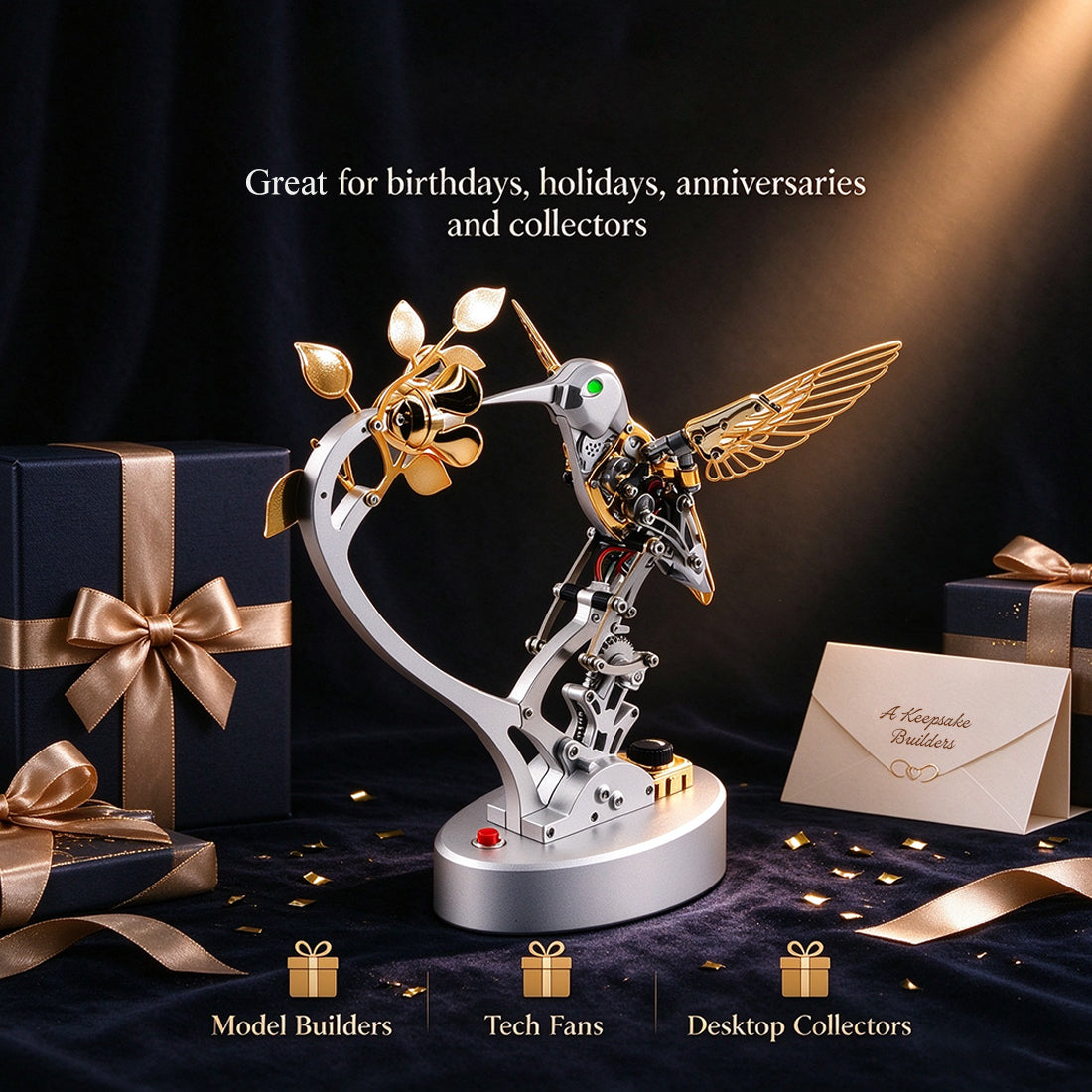 Mechanical Hummingbird Model Steampunk DIY Metal Assembly Kit