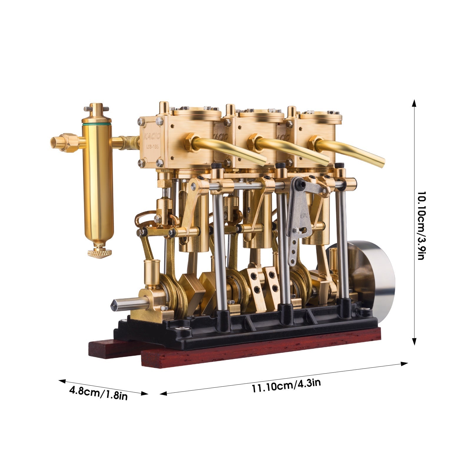 LS3-13S Steam Engine 3-cylinder Reciprocating Engine with Oil Cup Reverse Rotation