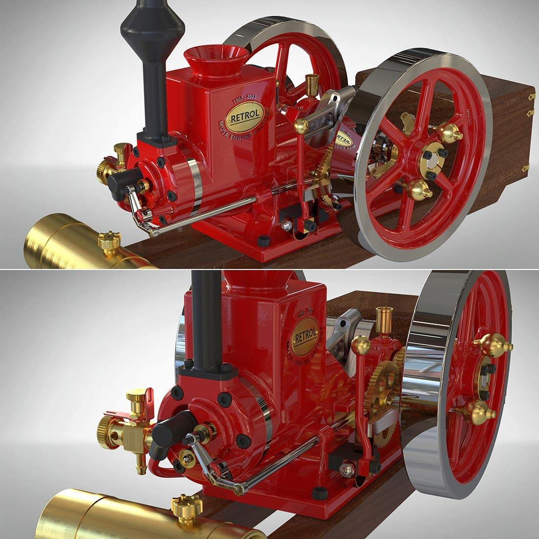 HM-01 7cc Antique Hit and Miss Engine 4-stroke Stationary Engine Horizontal IC Engine Model That Works