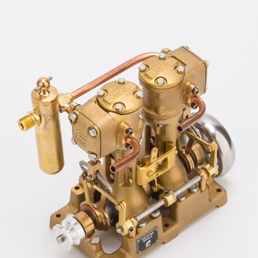 RW-L2 Retro Mini Inline 2 Cylinder Steam Engine Model for 70-130cm Steamship