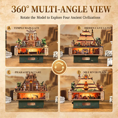 Desert Secret Journey 3D Wooden Music Box