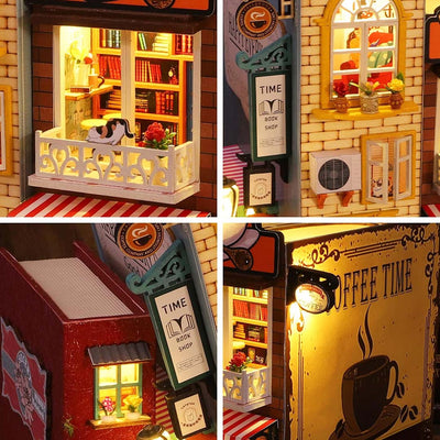 Coffee Book Street DIY Miniature Dollhouse