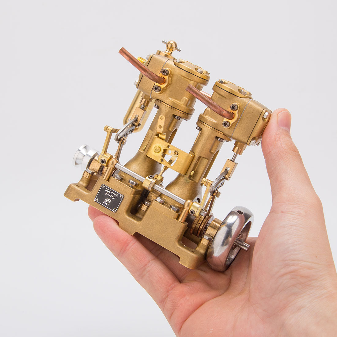 RW-L2 Retro Mini Inline 2 Cylinder Steam Engine Model for 70-130cm Steamship