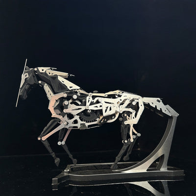 Mini Kinetic Running Black Horse Mechanical 3D Metal Puzzle