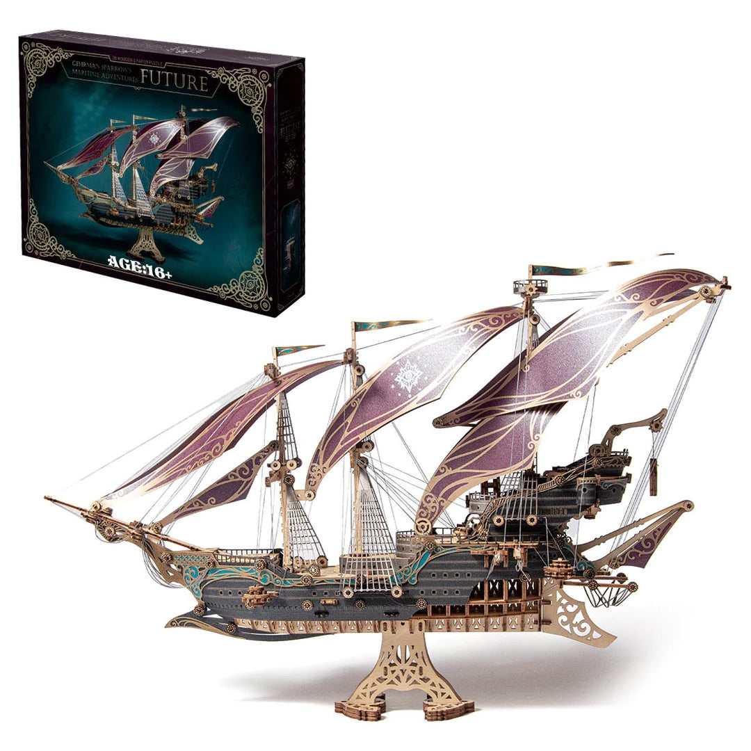 Future Pirate Ship 3D Wooden Puzzle