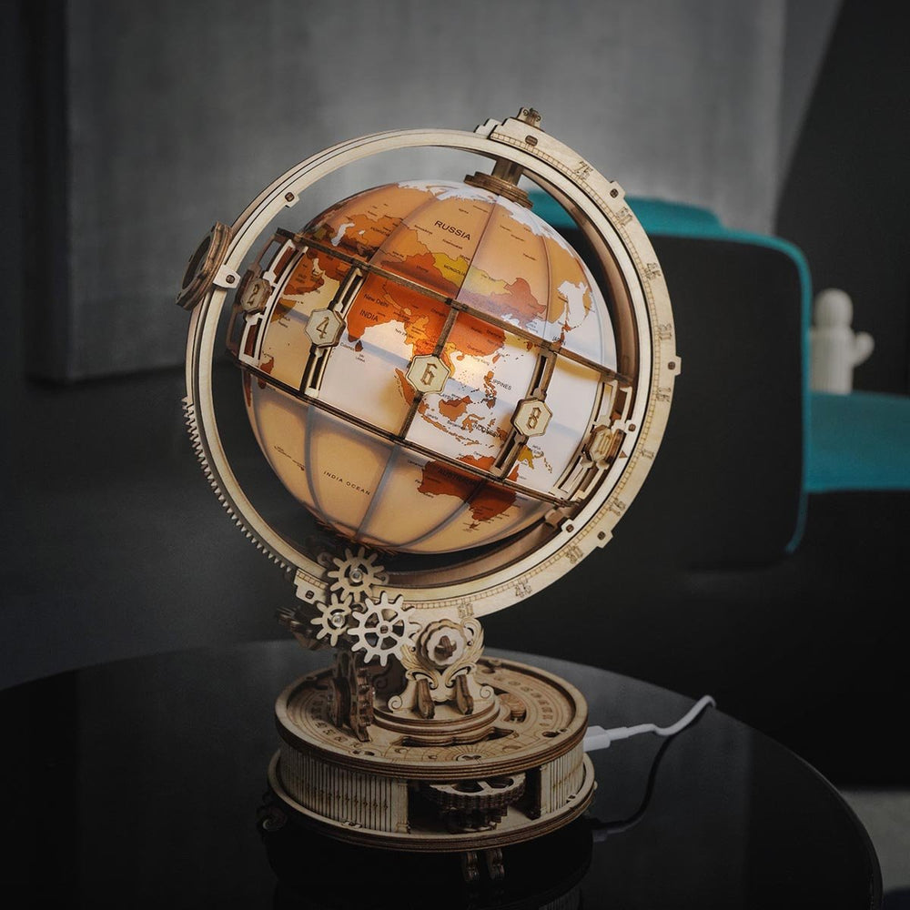 Luminous Globe 3D Wooden Model