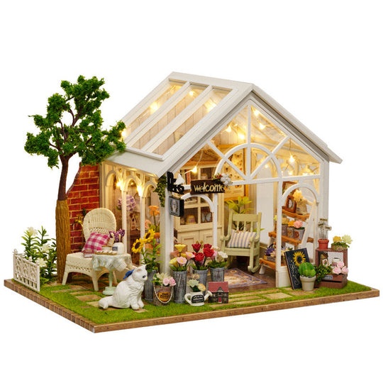 Sunshine Greenhouse Courtyard DIY Miniature Dollhouse