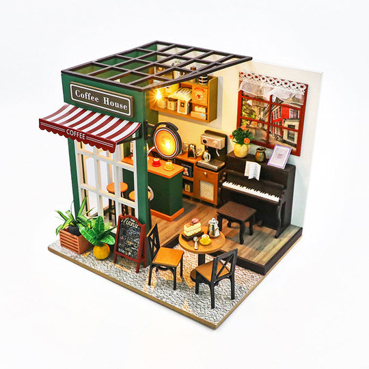 Coffee House DIY Miniature House Dollhouse Kit