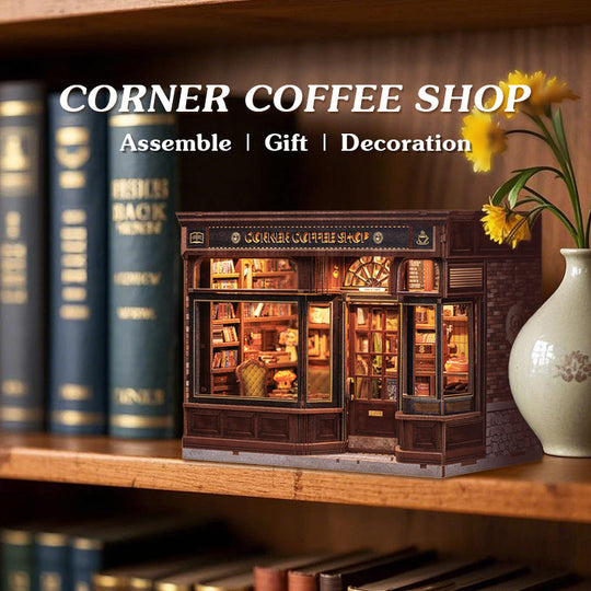 CORNER COFFEE SHOP DIY Dollhouse Kit