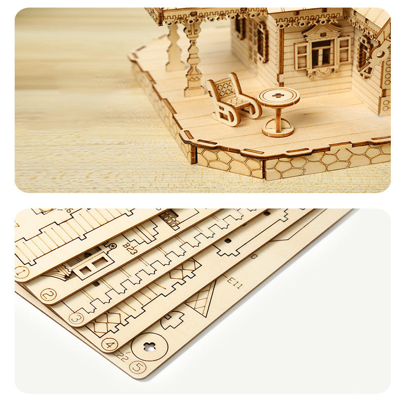 Retro Villa 3D Wooden Puzzle