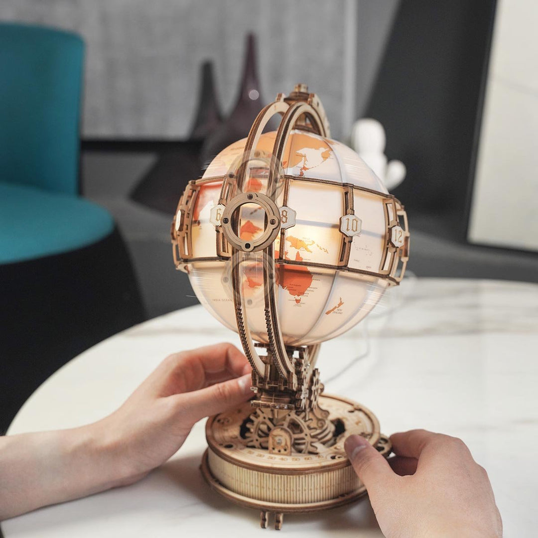 Luminous Globe 3D Wooden Model