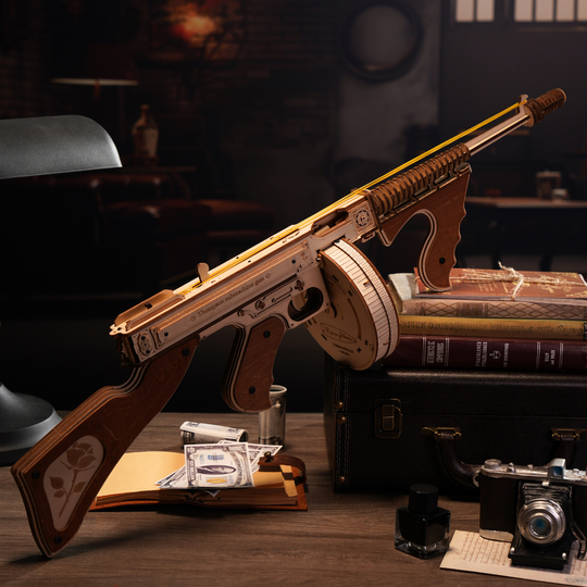 Thompson Submachine Toy Gun 3D Wooden Puzzle