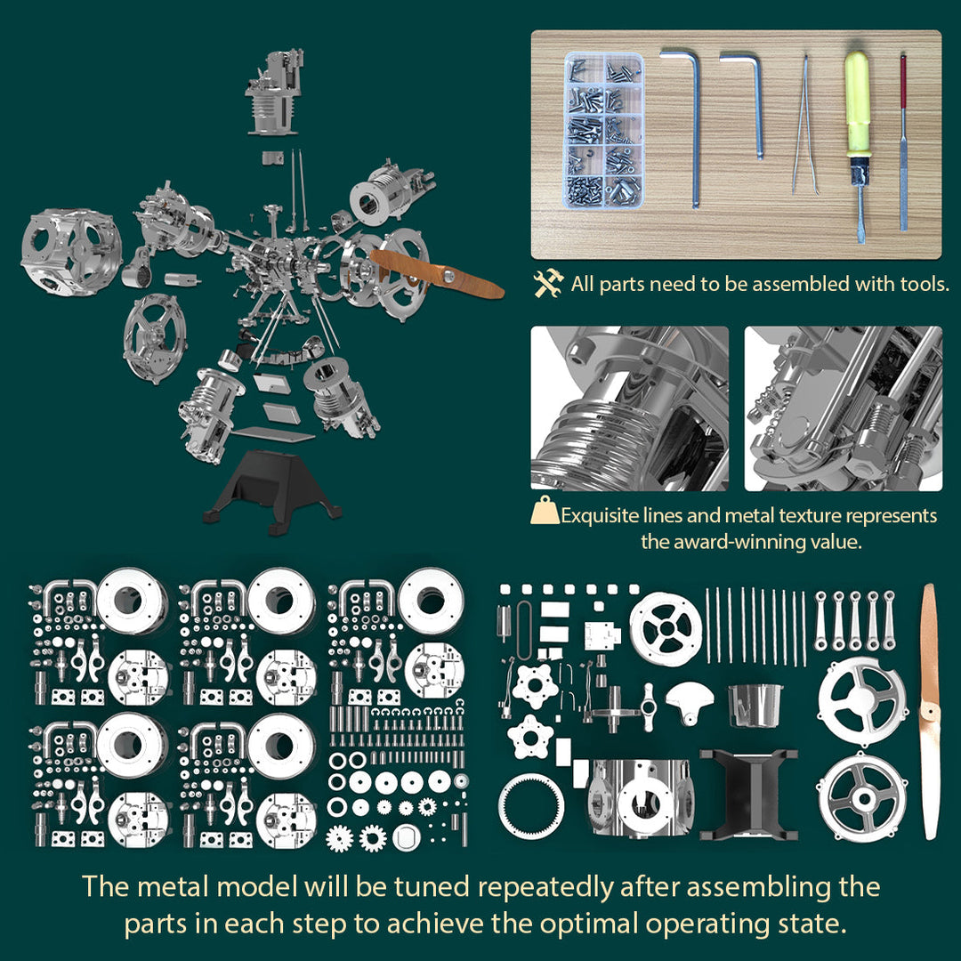 Teching 5 Cylinder Radial Engine Model Kit