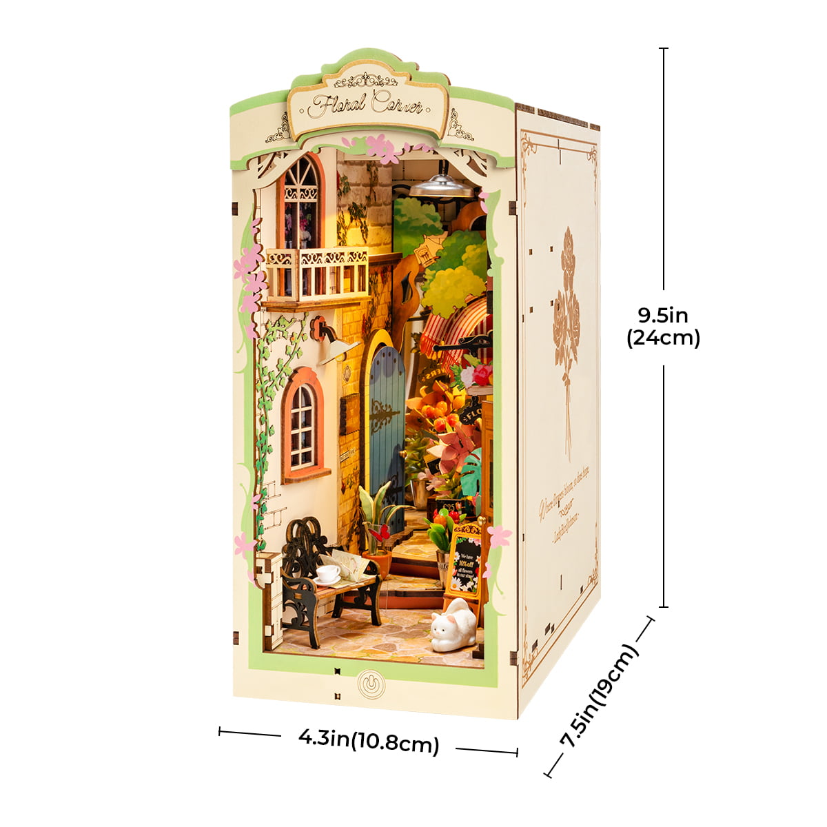Floral Corner Book Nook Shelf Insert