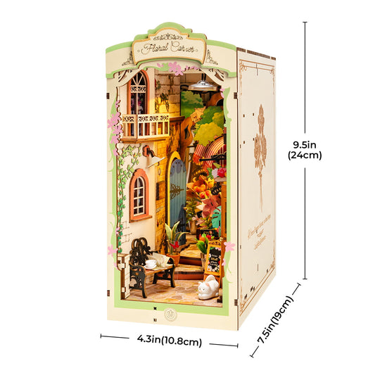 Floral Corner Book Nook Shelf Insert