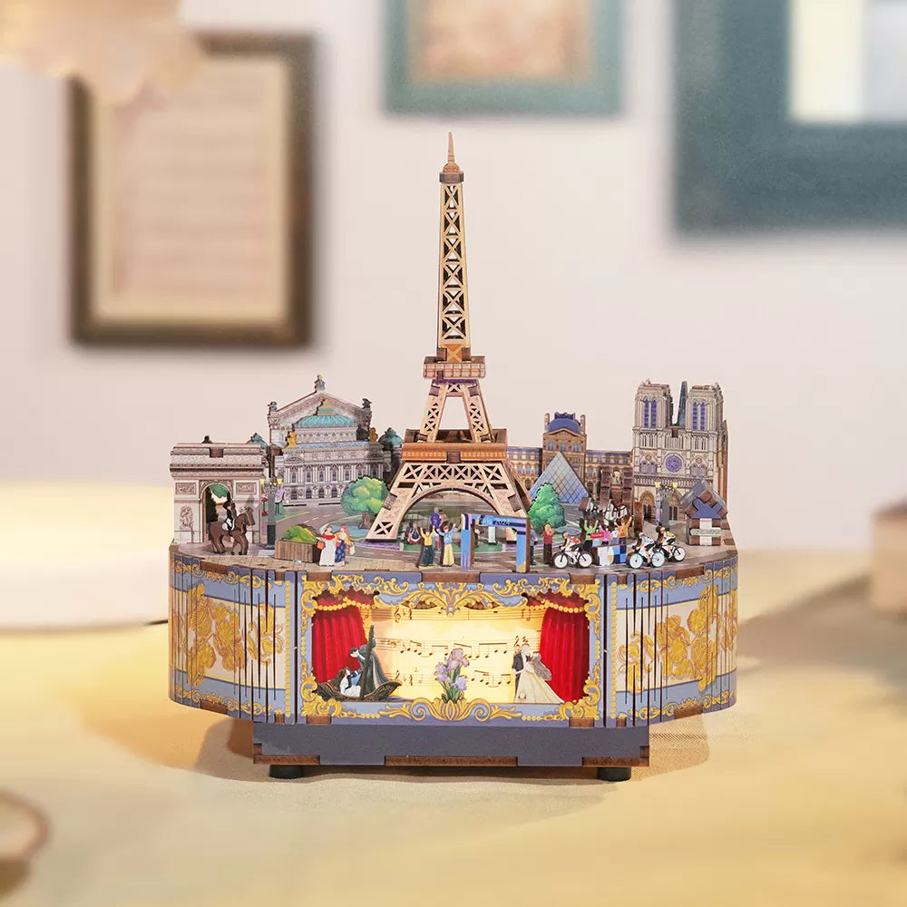 Romantic Paris DIY Rotating Music Box Kit