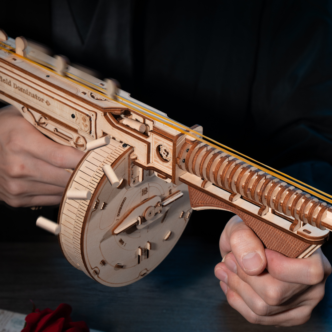 Thompson Submachine Toy Gun 3D Wooden Puzzle