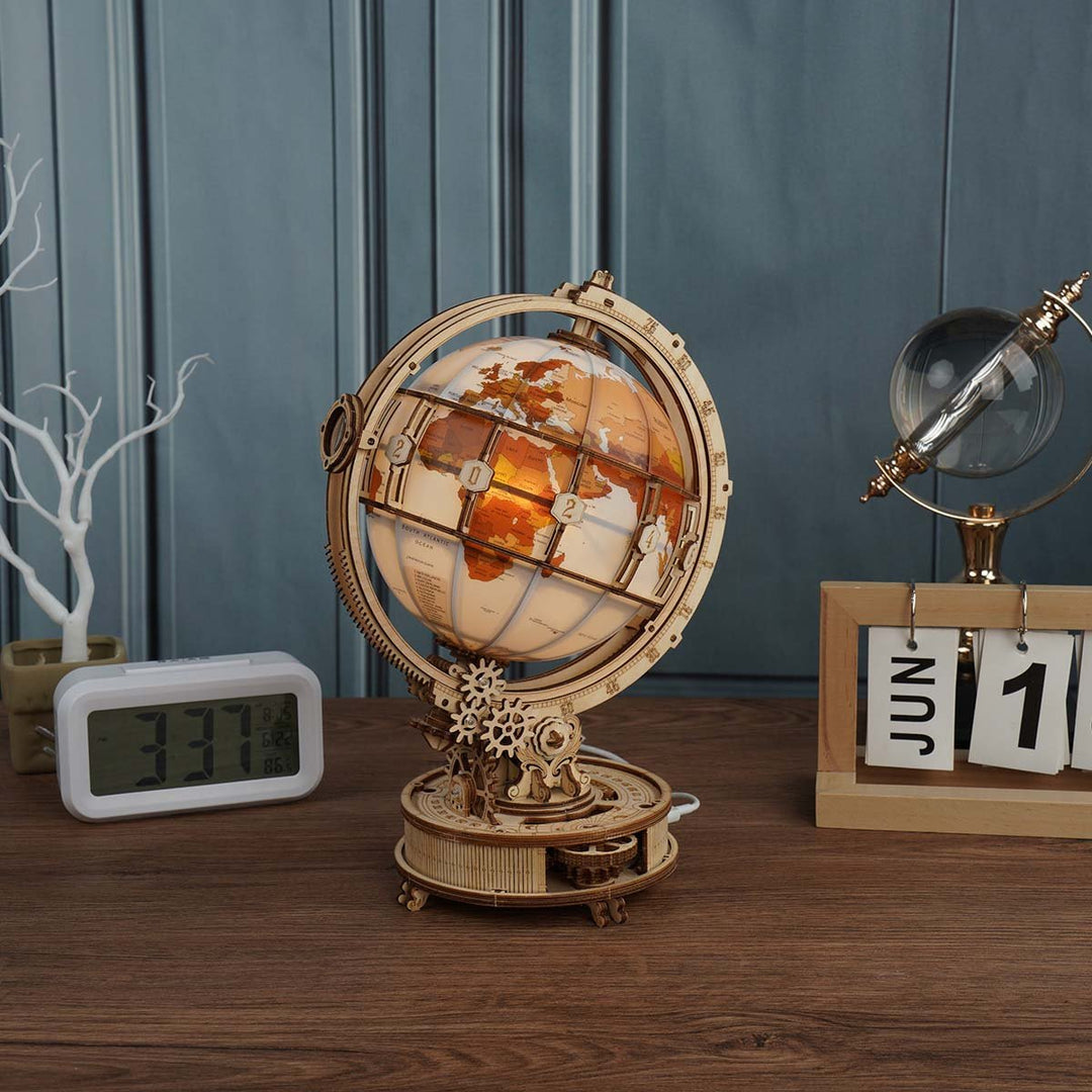 Luminous Globe 3D Wooden Model