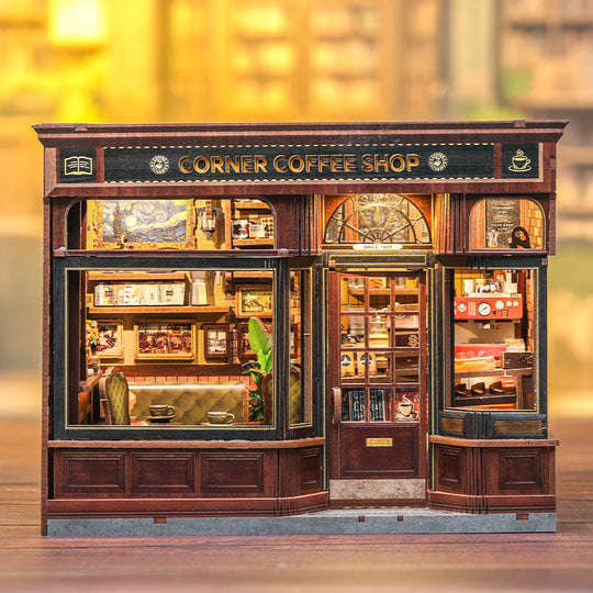 CORNER COFFEE SHOP DIY Dollhouse Kit
