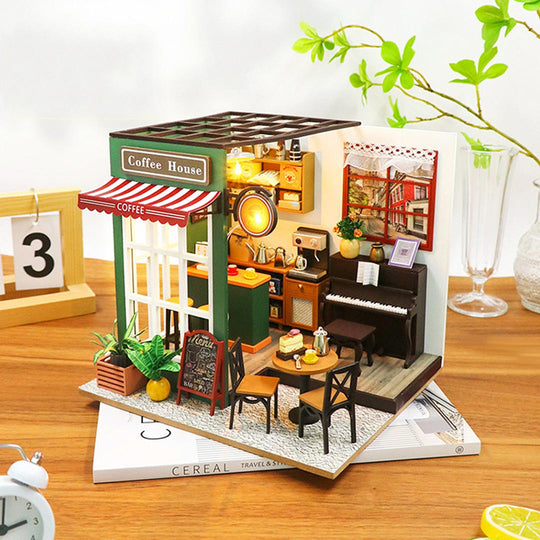 Coffee House DIY Miniature House Dollhouse Kit