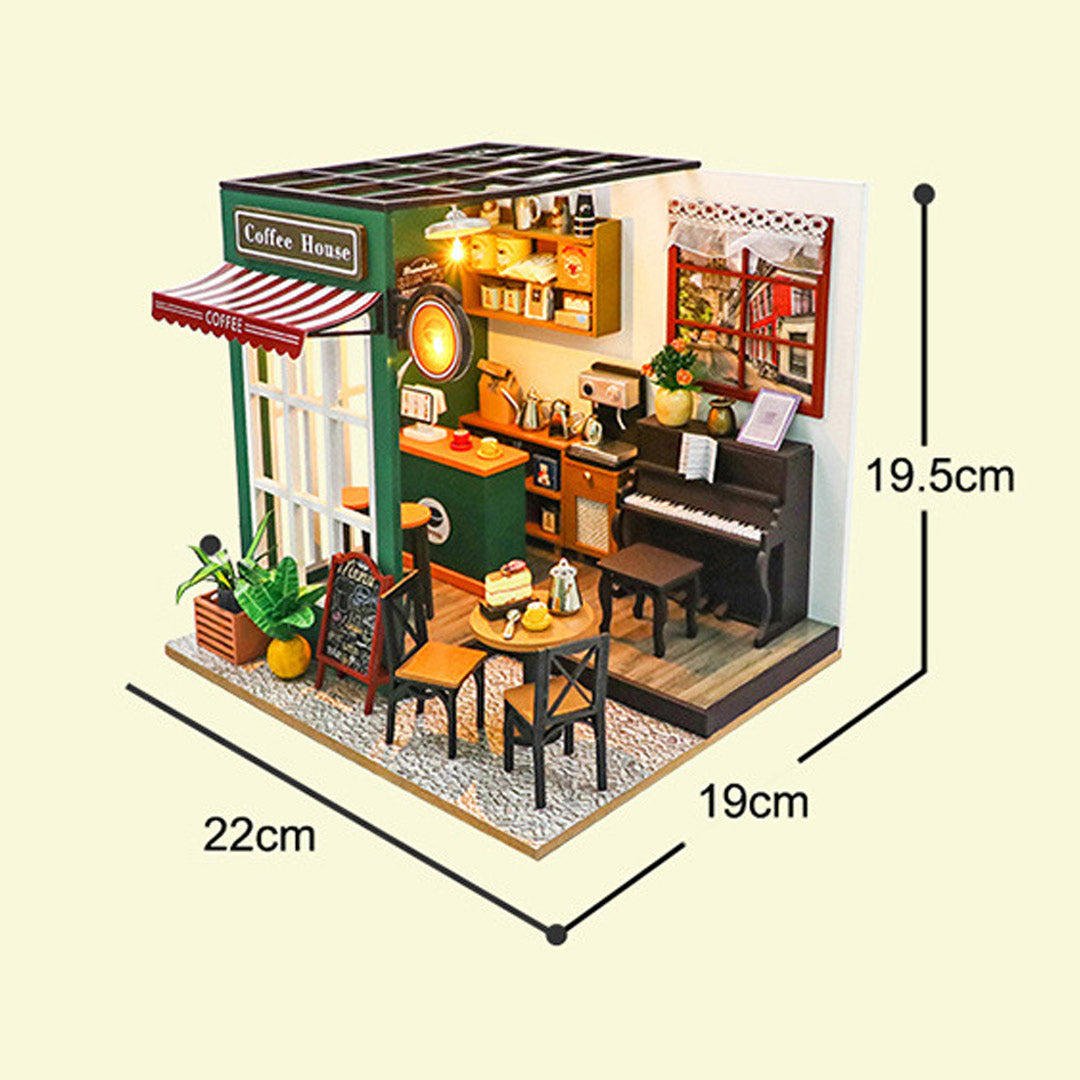 Coffee House DIY Miniature House Dollhouse Kit