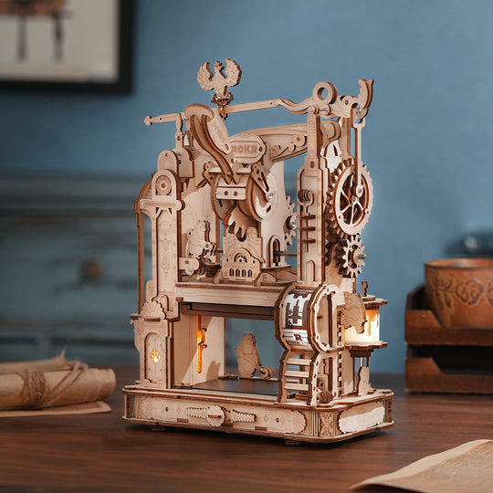 Classic Printing Press Mechanical 3D Wooden Puzzle