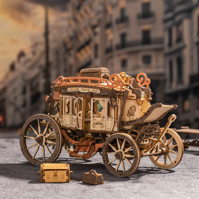 Stagecoach Music Box 3D Wooden Puzzle