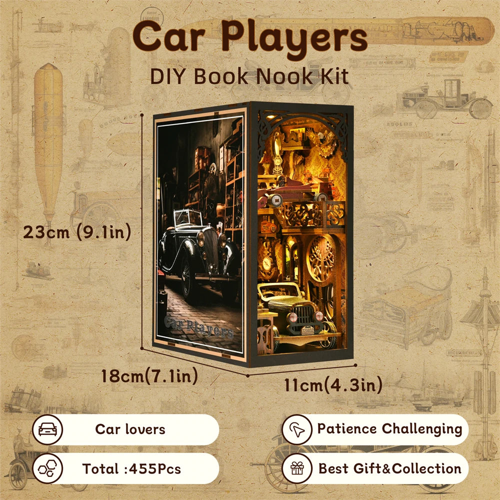 Car Players DIY Wooden Book Nook Kit