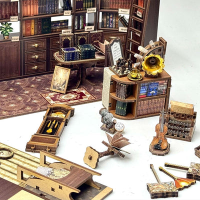 Hoggor Bookstore DIY Miniature House Kit