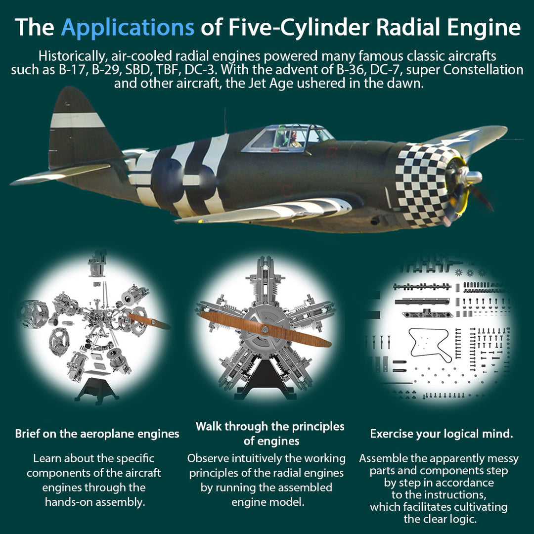 Teching 5 Cylinder Radial Engine Model Kit