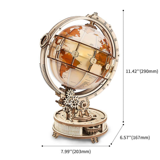 Luminous Globe 3D Wooden Model