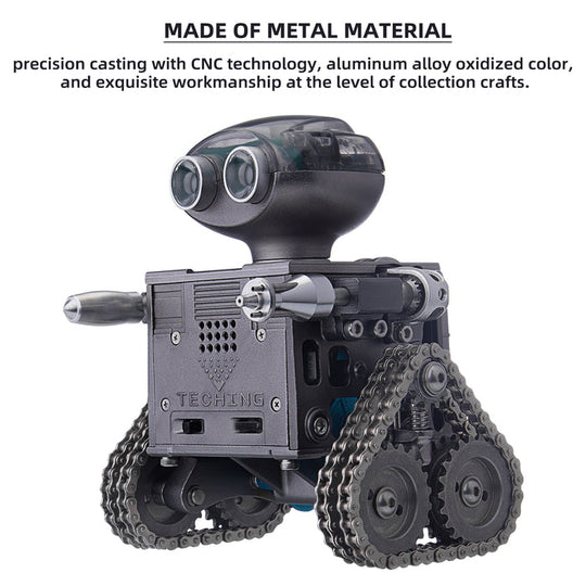 160PCS DIY Metal Robot Tank Building Kit with Bluetooth Speaker&Remote Control&Puzzle Engine