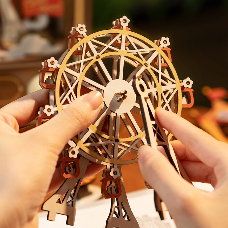 Sunset Carnival DIY Music Box 3D Wooden Puzzle