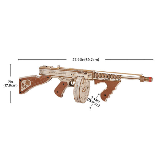 Thompson Submachine Toy Gun 3D Wooden Puzzle