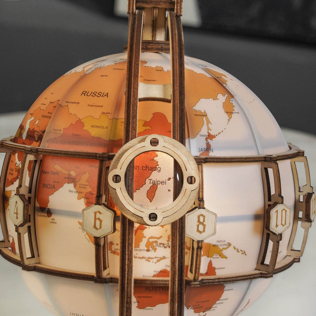 Luminous Globe 3D Wooden Model