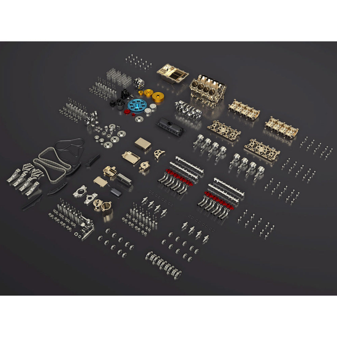 V8 Mechanical Metal Assembly DIY Car Engine Model Kit