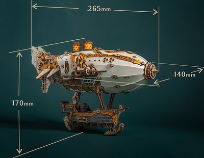 Victorian Fantasy Steampunk Airship 3D Wooden Puzzle