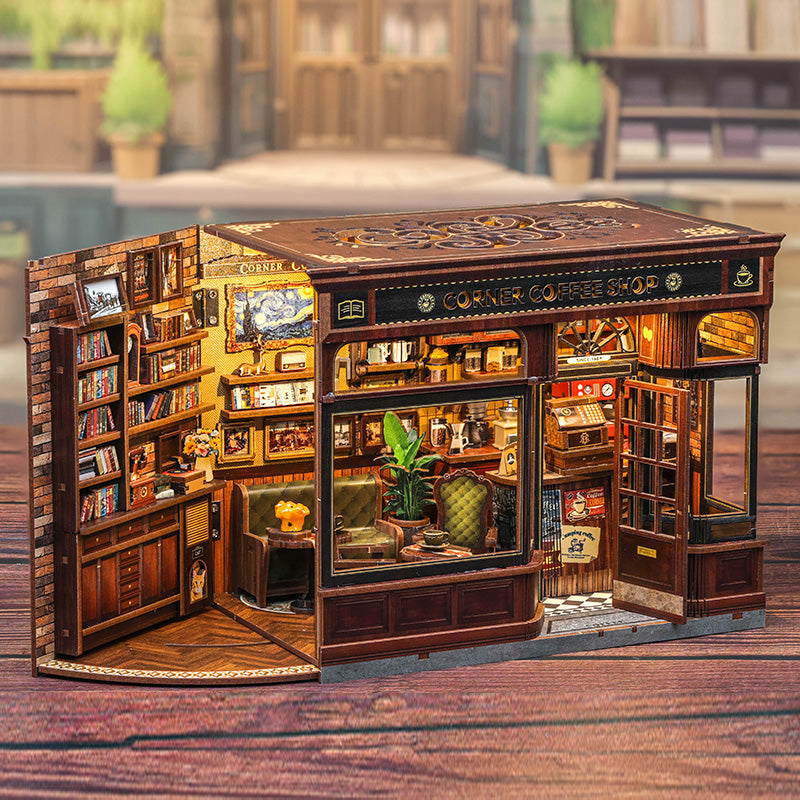 CORNER COFFEE SHOP DIY Dollhouse Kit