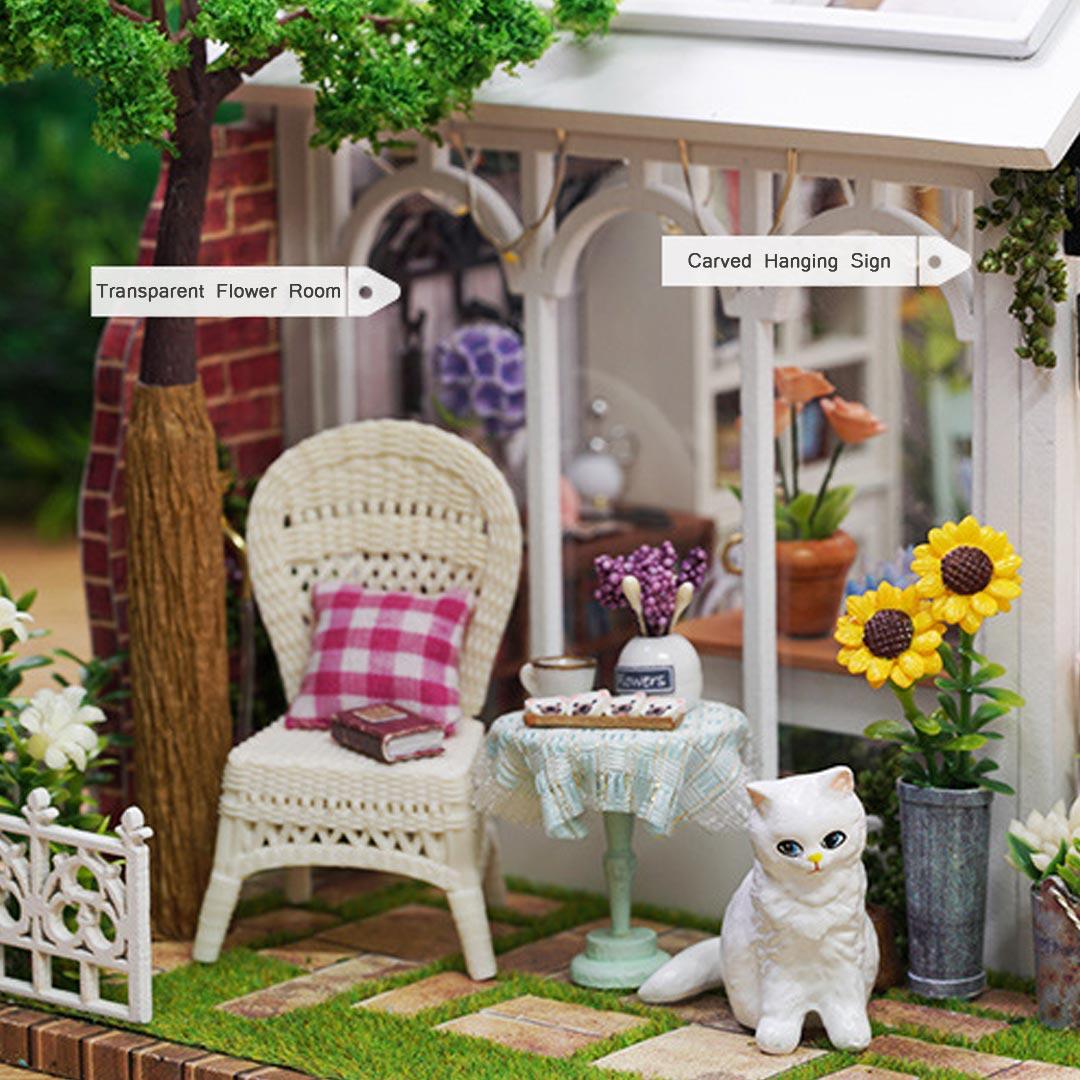 Sunshine Greenhouse Courtyard DIY Miniature Dollhouse