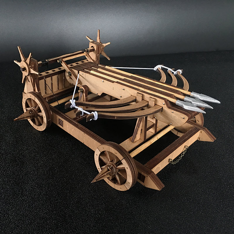 Three-bow Bed Crossbow 3D Wooden Chariot Puzzle