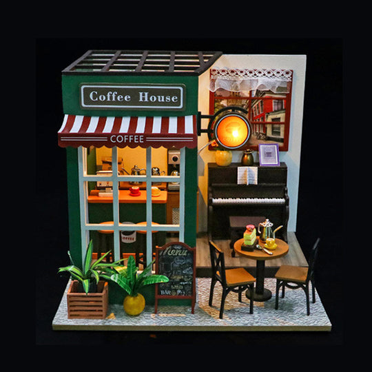 Coffee House DIY Miniature House Dollhouse Kit