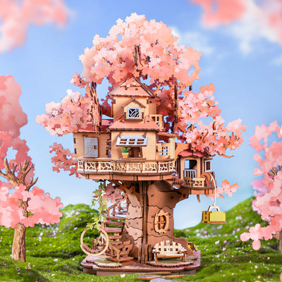 Sakura Tree House DIY Wooden 3D Puzzle