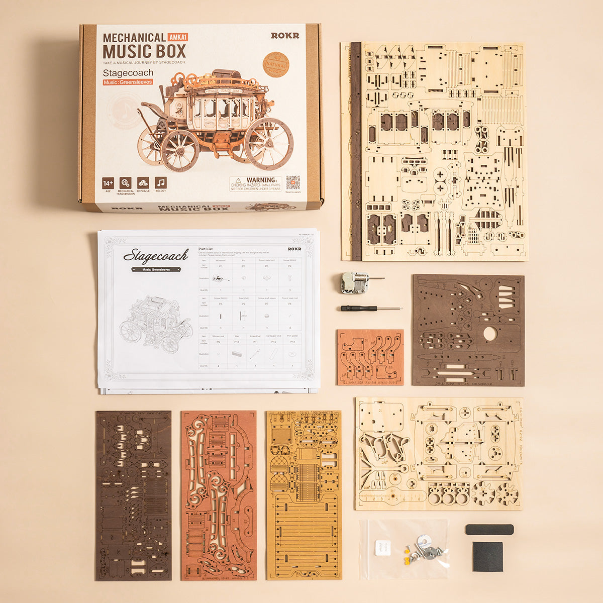 Stagecoach Music Box 3D Wooden Puzzle