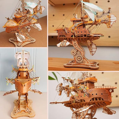 Masterpiece Fantasy Airships 3D Wooden Puzzle