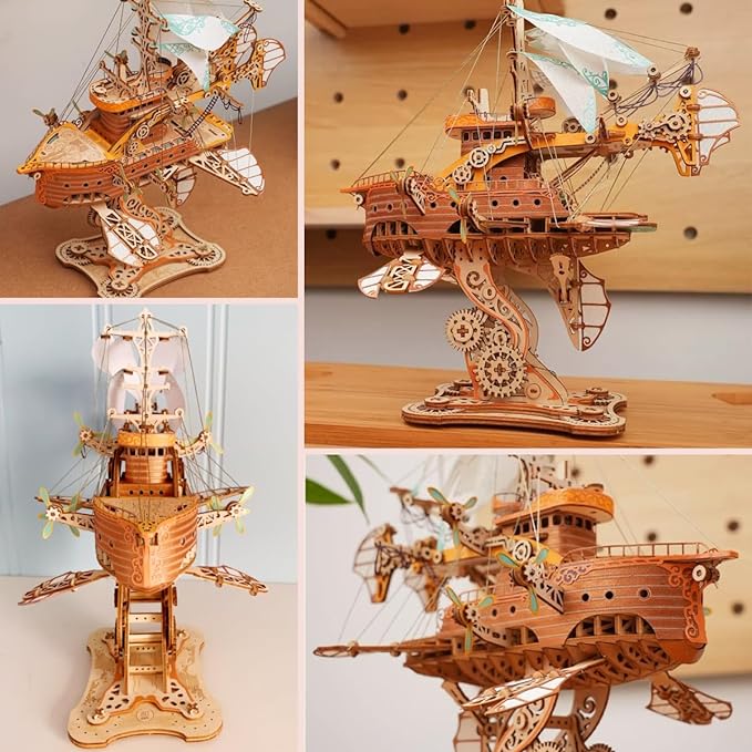 Masterpiece Fantasy Airships 3D Wooden Puzzle