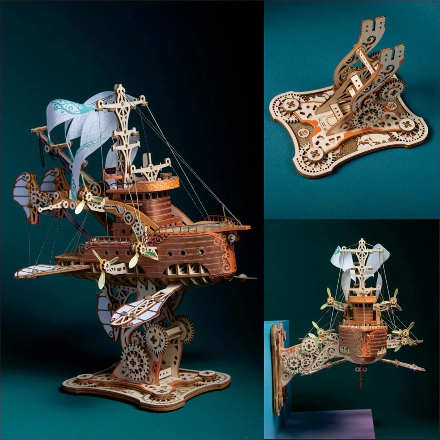 Masterpiece Fantasy Airships 3D Wooden Puzzle