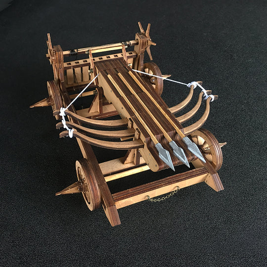 Three-bow Bed Crossbow 3D Wooden Chariot Puzzle