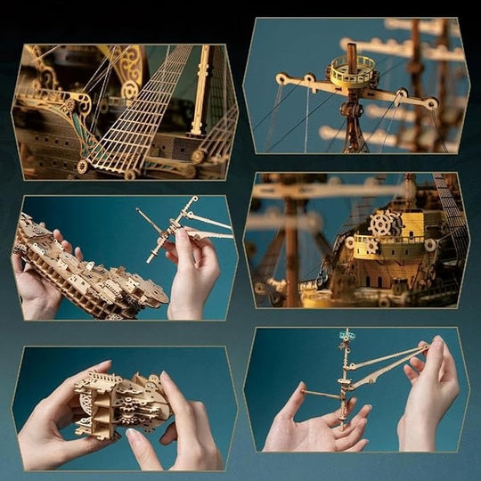 Future Pirate Ship 3D Wooden Puzzle