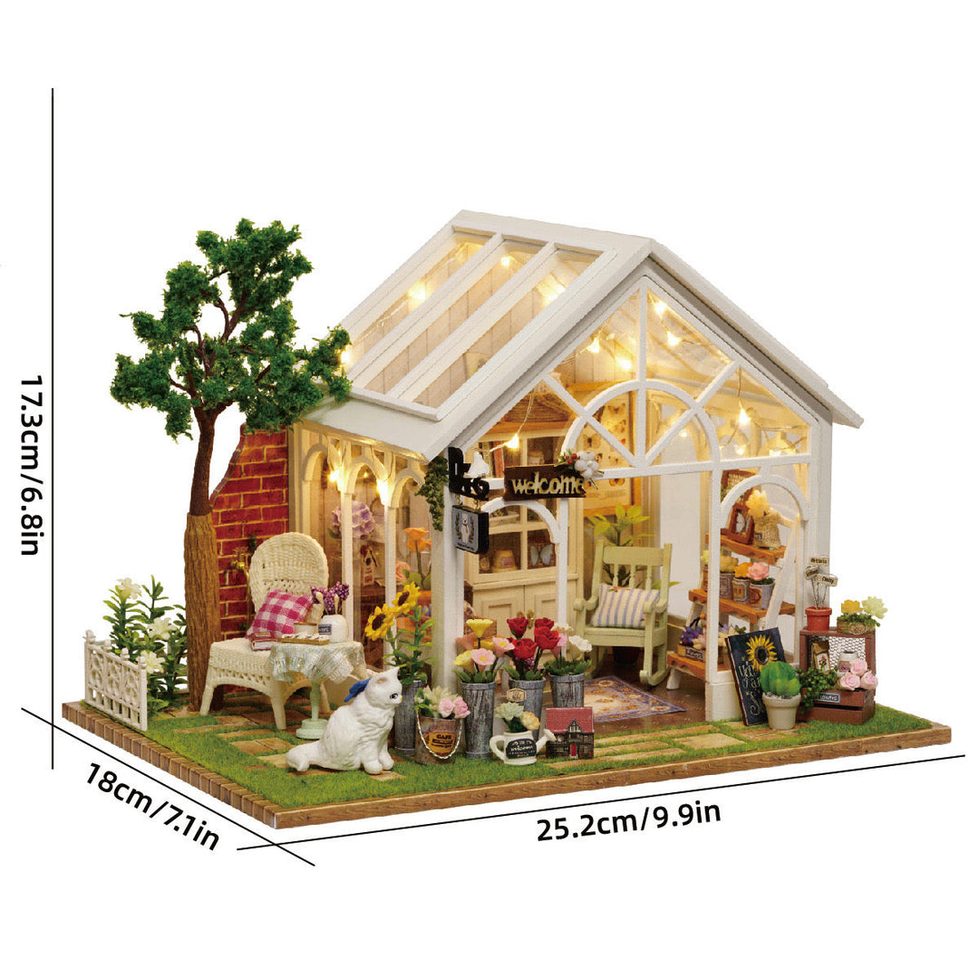 Sunshine Greenhouse Courtyard DIY Miniature Dollhouse