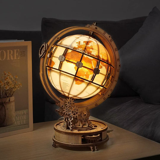 Luminous Globe 3D Wooden Model